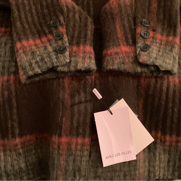 Avec Les Filles Brown and Red Plaid Jacket - Picture 2 of 6